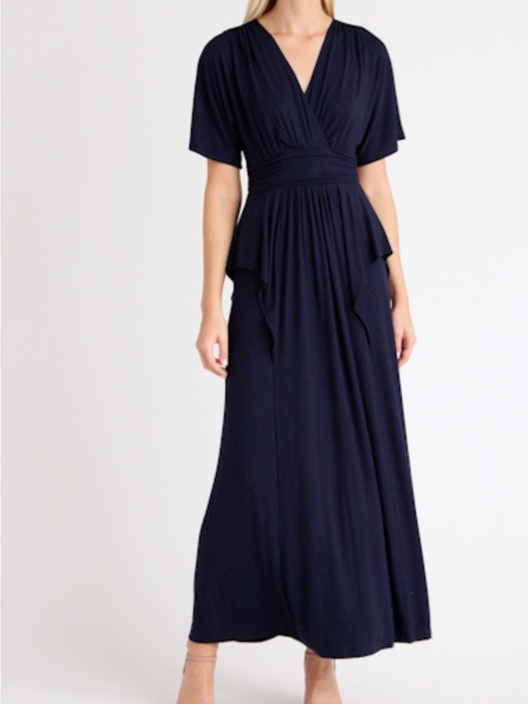 Kiyonna Indie Surplice V-Neck Maxi Dress Blue